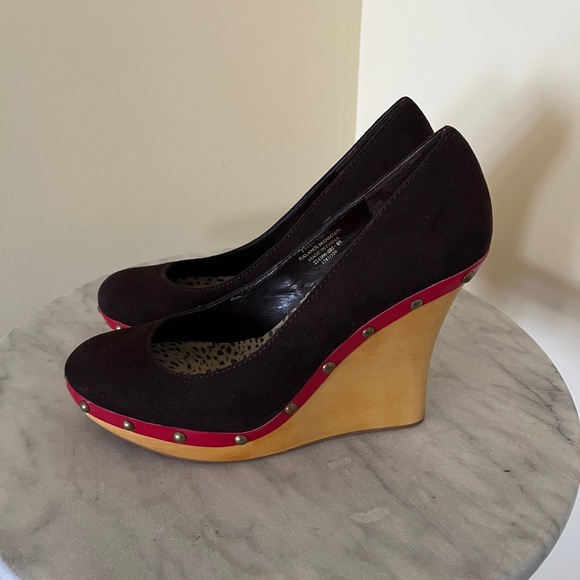 Colin Stuart Wood Heel Wedges Size 6.5 - Picture 5 of 10